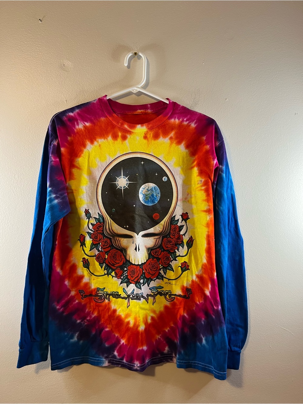 Liquid Blue Grateful Dead “Space Your Face” Long Sleeve Tie Dye T-shirt RARE - Picture 1 of 9